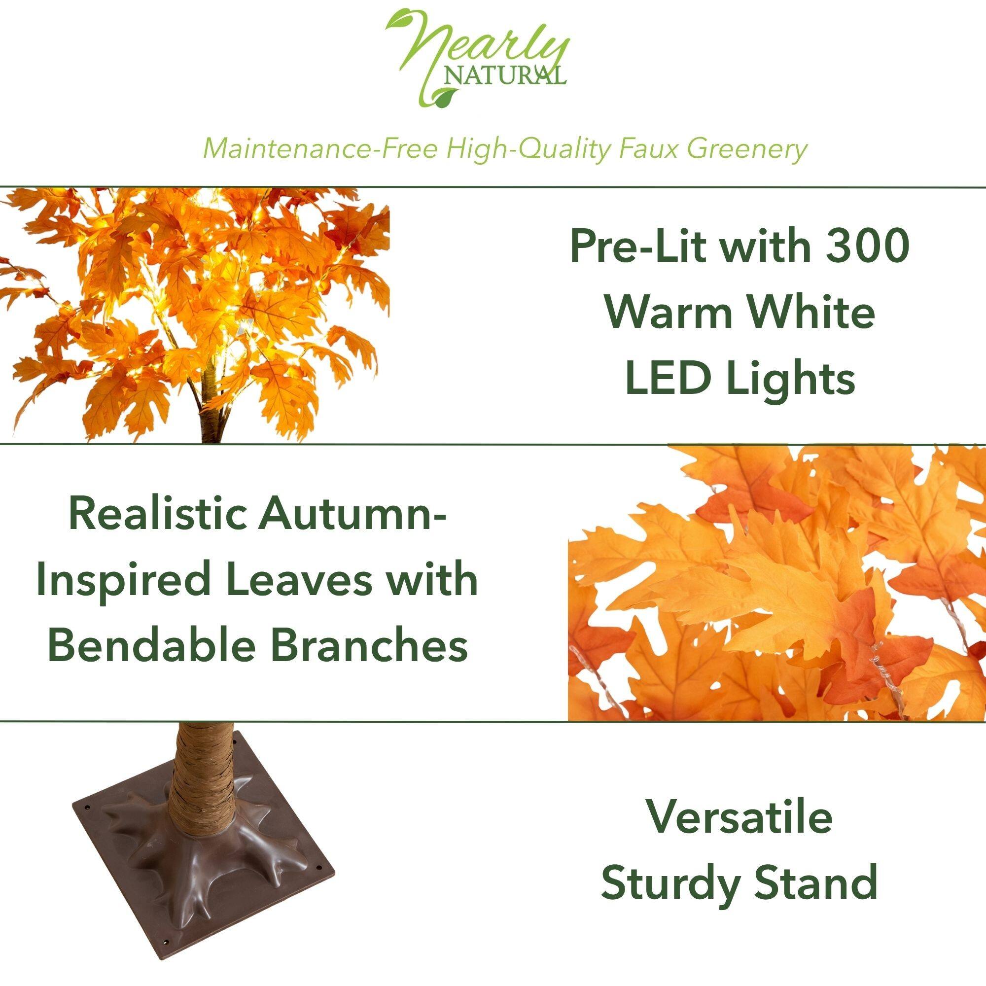 6ft. Pre-Lit Orange Autumn Maple Artificial Fall Tree